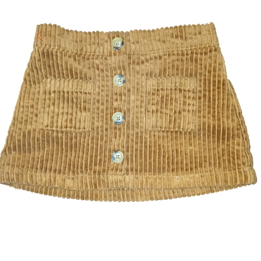 Wonder Nation Girls Skirt Size 18 Brown Corduroy Mock Buttons